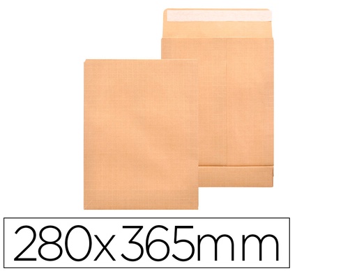 [2006292] LIDERPAPEL - SOBRE BOLSA FUELLE KRAFT ARMADO 280X365 MM SOLAPA TIRA DE SILICONA PAPEL 120 GR CAJA DE 50 UNIDADES (Ref.SL44)