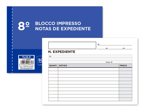 [2094661] LIDERPAPEL - Talonario notas de expediente octavo duplo -texto en portugues (Ref. TL15-P)