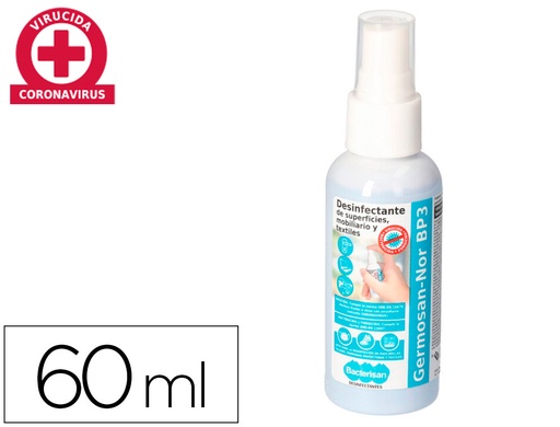 [2160150] Limpiador higienizante desinfectante germosan 60ml bp3 para superficies y mobiliario bote pulverizador (Ref. 5012GD029566)