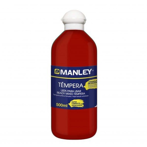 [9935174] MANLEY - TÉMPERA PREPARADA ROJO BOTELLA DE 500 ML (Ref.MNP18636)