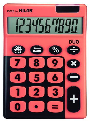[9929710] MILAN - CALCULADORA DUO 10 DIGITOS DUAL BLISTER NARANJA (Ref.150610TDOBL)