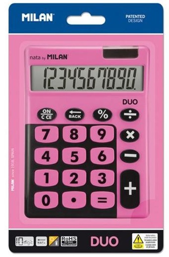 [9929711] MILAN - CALCULADORA TOUCH DUO 10 DIGITOS DUAL BLISTER ROSA (Ref.150610TDPBL)