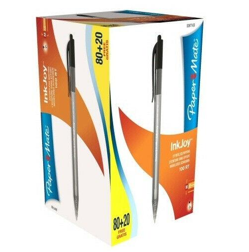 [9934932] PAPER MATE - INKJOY 100 BOLÍGRAFO RETRÁCTIL TRIANGULAR NEGRO CAJA DE 80+20 (Ref.S0977430)