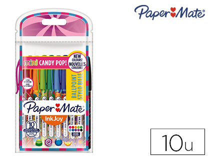 [9152020] PAPER MATE - PAPERMATE - Boligrafo inkjoy 100 candy pop blister de 10 unidades colores surtidos (Ref. 2022692)