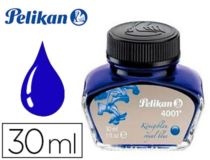 [2090435] PELIKAN - Tinta estilografica 4001 azul real frasco 30 ml (Ref. 301010)