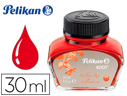 [2090432] PELIKAN - Tinta estilografica 4001 rojo brillante frasco 30 ml (Ref. 301036)