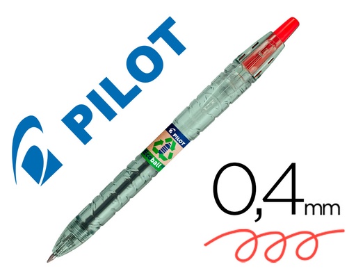 [2162888] PILOT - Boligrafo ecoball plastico reciclado tinta aceite punta de bola 1 mm color rojo (Ref.BP-B2PEB-M-R-BG / NEBR)