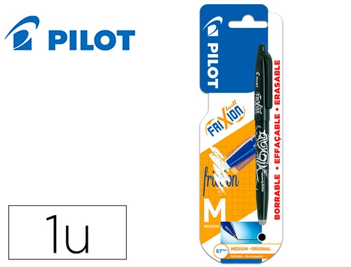 [2161342] PILOT - Boligrafo frixion ball borrable 0,7 mm punta media negro en blister (Ref.BFN)