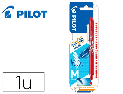 [2161346] PILOT - Boligrafo frixion clicker borrable 0,7 mm punta media rojo en blister (Ref.BFCR)