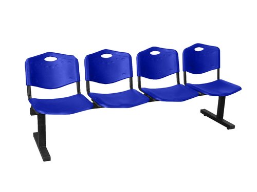 [2155340] PIQUERAS Y CRESPO - Bancada pyc de espera estructura hierro negro cuatro asientos y respaldo pvc 850x2000x420 mm azul (Ref. BAI4ESAZ)