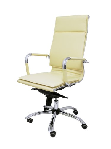 [9938695] PIQUERAS Y CRESPO - SILLA YESTE DIRECCION MECANISMO BASCULANTE REGULABLE EN ALTURA ASIENTO Y RESPALDO TAPIZADO SIMILPIEL CREMA (Ref.254DBSPCR)