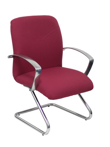[2156121] PIQUERAS Y CRESPO - Silla confidente pyc estructura cromada con brazos tapizada en tela roja 920x610x520 mm (Ref. 117CPBALI933)