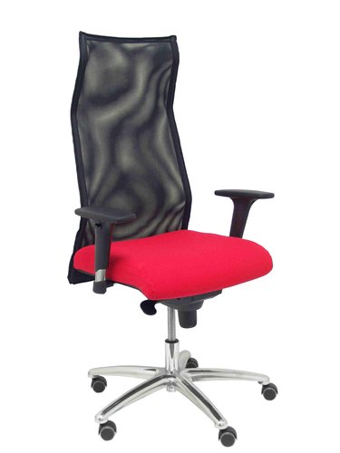 [2156117] PIQUERAS Y CRESPO - Silla de direccion pyc respaldo alto regulable en altura roja alto 1210+90 mm ancho 630 mm prof 630 mm (Ref. 13SXLBALI350)