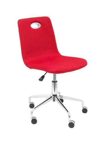 [9155465] PIQUERAS Y CRESPO - Silla infantil pyc giratoria tapizada regulable en altura alto 640mm largo 280mm profundidad 510mm roja (Ref. 237GMRJ)