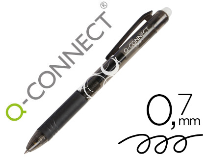 [2153564] Q-CONNECT - BOLIGRAFO RETRACTIL BORRABLE 0,7 MM COLOR NEGRO (Ref.KF18624)