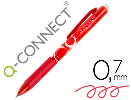 [2153566] Q-CONNECT - BOLIGRAFO RETRACTIL BORRABLE 0,7 MM COLOR ROJO (Ref.KF18626)