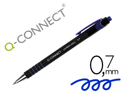 [2155086] Q-CONNECT - Boligrafo retractil con grip 0,7 mm color azul (Ref. KF00673)