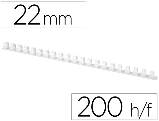 [2063444] Q-CONNECT - CANUTILLO REDONDO 22 MM PLASTICO BLANCO CAPACIDAD 200 HOJAS CAJA DE 50 UNIDADES (Ref.KF32117)