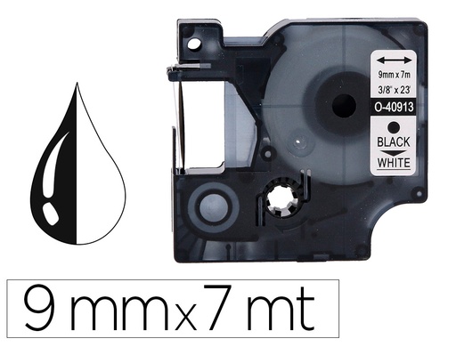 [2156239] Q-CONNECT - Cinta 1000 negro-blanco 9 mm x 7mt dymo (Ref. KF18792)
