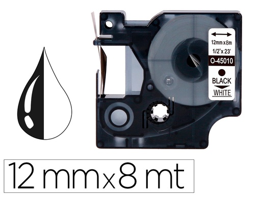 [2156248] Q-CONNECT - Cinta mk-221 blanco-negro 9mm longitud 8 mt (Ref. KF18863)