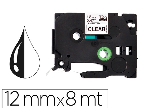 [2156249] Q-CONNECT - Cinta tze-131 transparente-negro 12mm longitud 8 mt (Ref. KF18864)