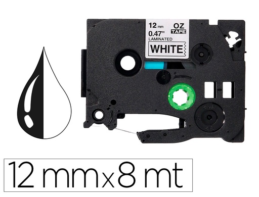 [2156252] Q-CONNECT - Cinta tze-231 blanco-negro 12mm longitud 8 mt (Ref. KF18797)