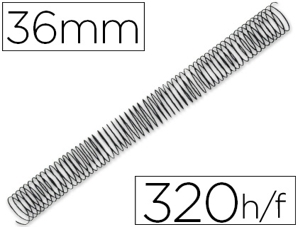 [2154064] Q-CONNECT - ESPIRAL METALICO 64 5:1 36MM 1,2MM CAJA DE 25 UNIDADES (Ref.KF11137)