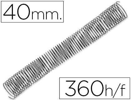 [2154065] Q-CONNECT - ESPIRAL METALICO 64 5:1 40MM 1,2MM CAJA DE 25 UNIDADES (Ref.KF11138)