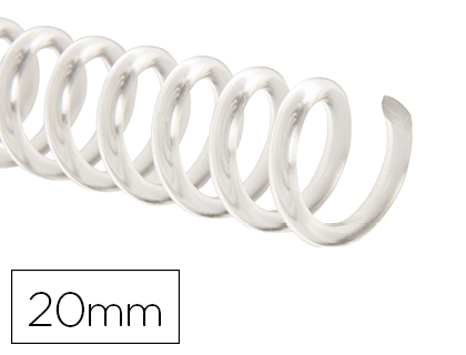 [2153433] Q-CONNECT - ESPIRAL PLASTICO TRANSPARENTE 32 5:1 20MM 2MM CAJA DE 100 UNIDADES (Ref.KF18764)