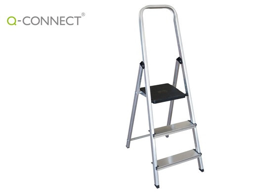 [2159577] Q-CONNECT - Escalera de aluminio 3 peldaños 590x400x1260 mm peso maximo 150 kg en-131 (Ref. KF11141)