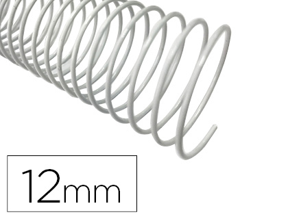 [2155223] Q-CONNECT - Espiral metalico blanco 64 5:1 12 mm 1mm caja de 200 unidades (Ref. KF17126)