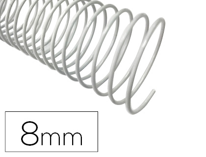 [2155221] Q-CONNECT - Espiral metalico blanco 64 5:1 8 mm 1mm caja de 200 unidades (Ref. KF17124)