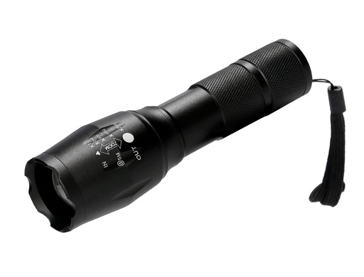 [2153410] Q-CONNECT - LINTERNA TELESCOPICA ALUMINIO MODO ALUMBRADO ALTO MEDIO BAJO ESTROBOSCOPIO SOS APAGADO 3 PILAS AAA (Ref.KF18748)