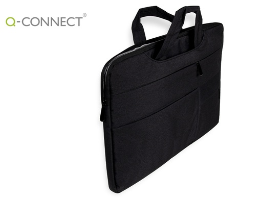 [2156775] Q-CONNECT - Maletin para portatil 15,6\" con asas retractiles cremallera 3 bolsillos exteriores negro (Ref. KF17241)