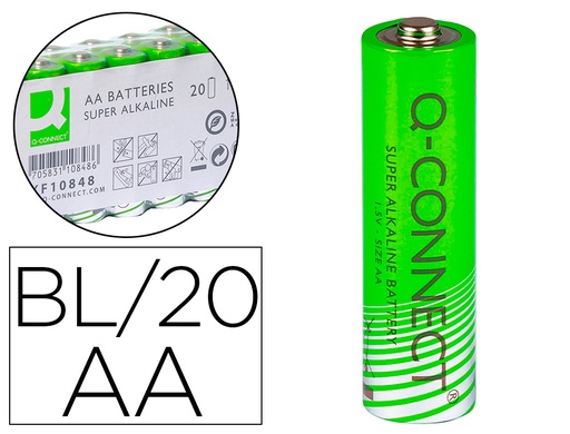 [2068116] Q-CONNECT - PILA ALCALINA AA -PAQUETE CON 20 PILAS (Ref.KF10848)