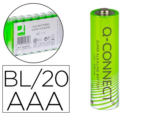 [2068117] Q-CONNECT - PILA ALCALINA AAA -PAQUETE CON 20 PILAS (Ref.KF10849)