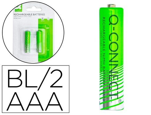 [2162774] Q-CONNECT - Pila alcalina aaa recargable blister de 2 unidades (Ref. KF15164)