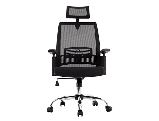 [2156278] Q-CONNECT - Silla de direccion ergonomica base metal respaldo alto con reposacabeza ajustable (Ref. KF19024)