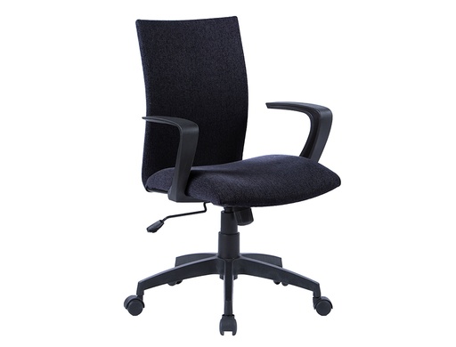 [2156269] Q-CONNECT - Silla giratoria base nylon regulable en altura 895+110mm alto 580mm ancho 550mm profundidad negro (Ref. KF19015)