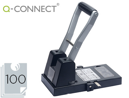 [2153424] Q-CONNECT - Taladrador kf18766 negro 2 taladros abertura 10 mm capacidad 100 hojas (Ref. KF18766)
