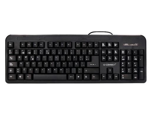 [2155703] Q-CONNECT - Teclado negro con cable 1,5 m compatible windows 95 / 98 / nt / me / 2000 / xp / 7 / 8 / vista (Ref. KF17989)