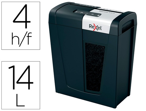 [2162678] REXEL - Destructora de documentos secure mc4 capacidad 4 hojas micro corte destruye grapas y clips (Ref. 2020129EU)