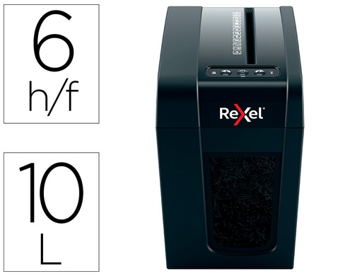 [2162681] REXEL - Destructora de documentos secure x6-sl capacidad 6 hojas particulas destruye grapas y clips (Ref. 2020125EU)