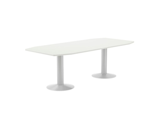 [2150739] ROCADA - MESA DE REUNION MEETING ESTRUCTURA COLUMNA DOBLE ACERO BLANCO TABLERO MADERA BLANCO (Ref.3003ATW04)