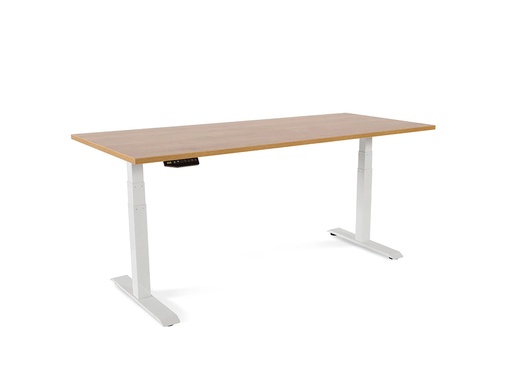 [9159974] ROCADA - Mesa regulable en altura electricamente hasta 129 cm estructura de acero tablero 180 cm color roble (Ref. 2003XCR08)