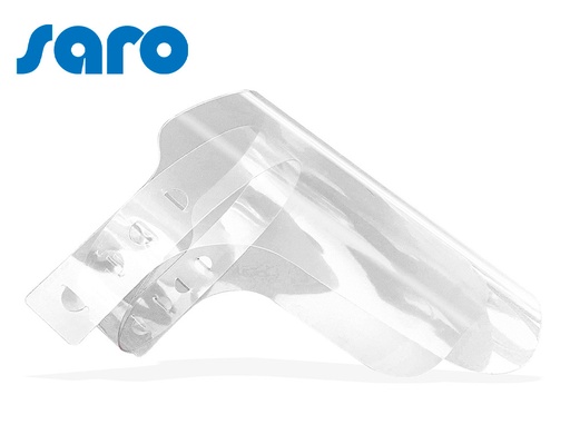 [2159433] SARO - Protector facial transparente glasspack 400 mc cinta ajustable evita vaho medidas 235x330 mm transparente (Ref. Anti-Covid)
