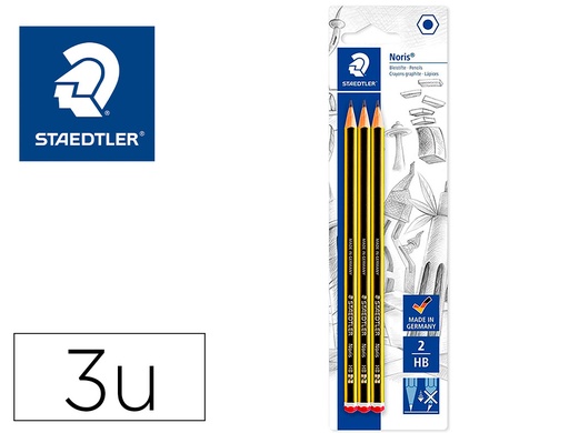 [2161355] STAEDTLER - Lapices de grafito noris n 2 hb blister de 3 unidades (Ref. 120-2BK3DA)