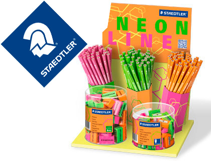 [2079547] STAEDTLER - Lapices de grafito wopex neon ecologico expositor de 120 unidades (Ref. 180F SCA)
