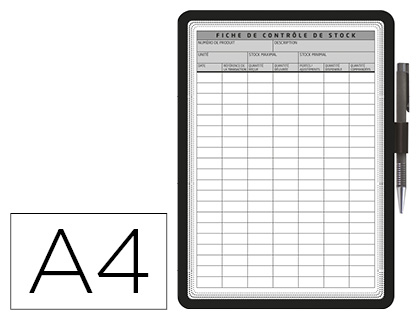 [9155941] TARIFOLD - Marco porta anuncios magneto din A4 dorso adhesivo removible con portaboligrafo color negro (Ref. 194117)