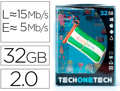 [2161847] TECH ON TECH - Memoria usb bandera andalucia 32 gb (Ref. TEC5117-32)